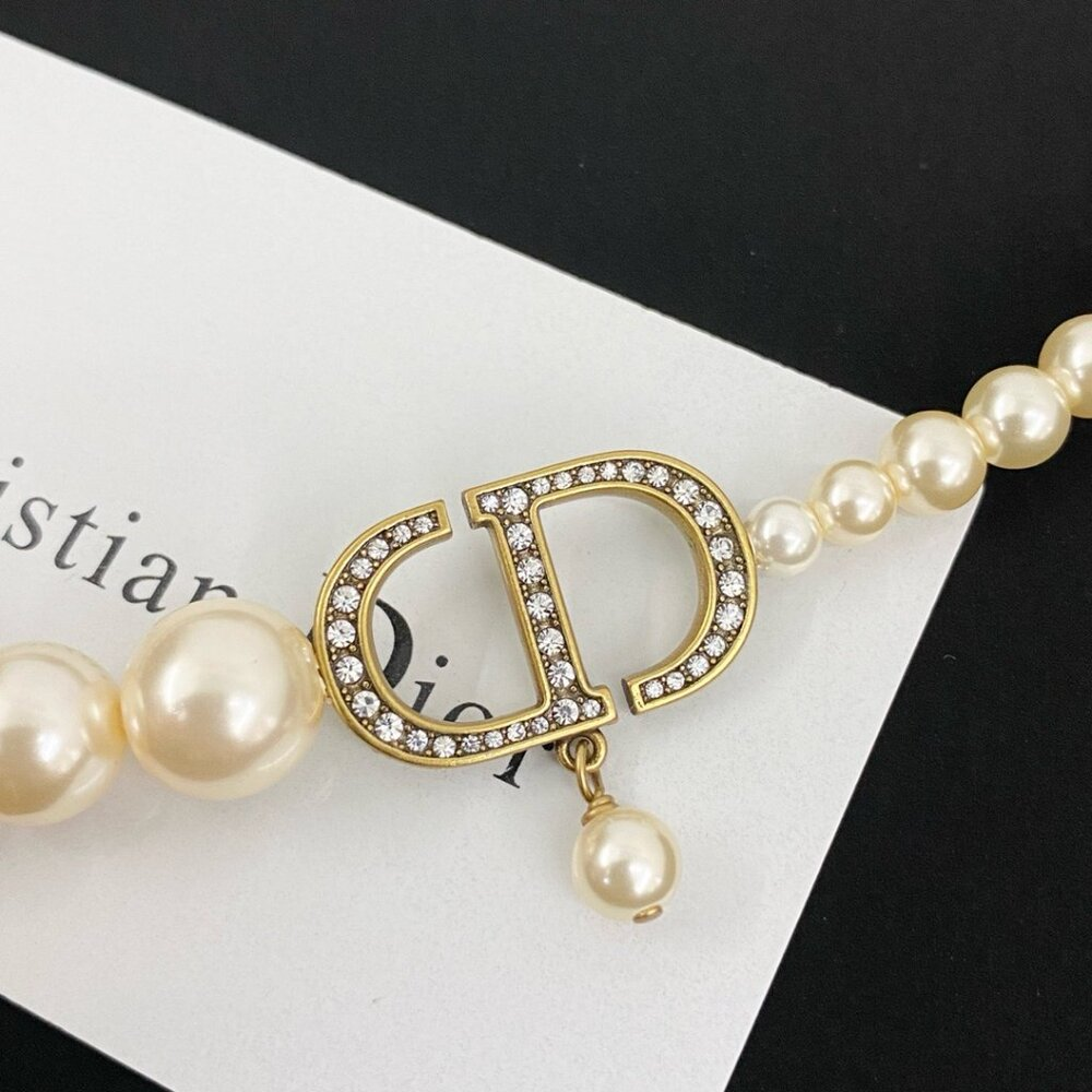 Dior CD Gradient Pearl Choker Necklace